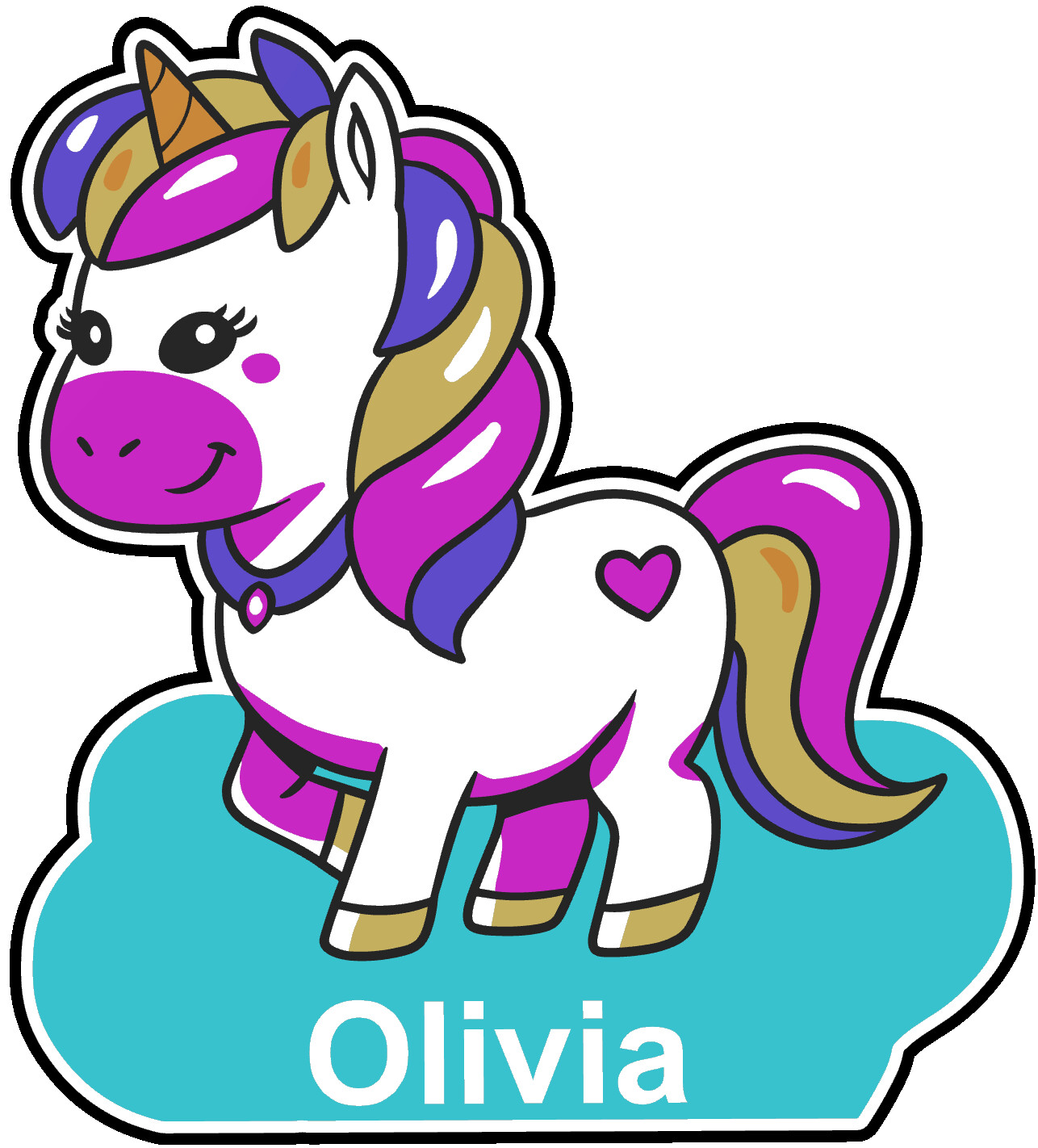 Cute Unicorn with Customised Name