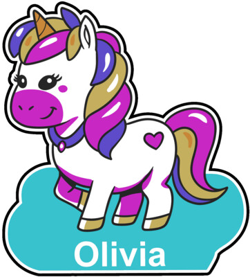 Cute Unicorn with Customised Name