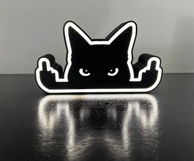 Cat with attitude Light Box Design Files inc. Fusion 360