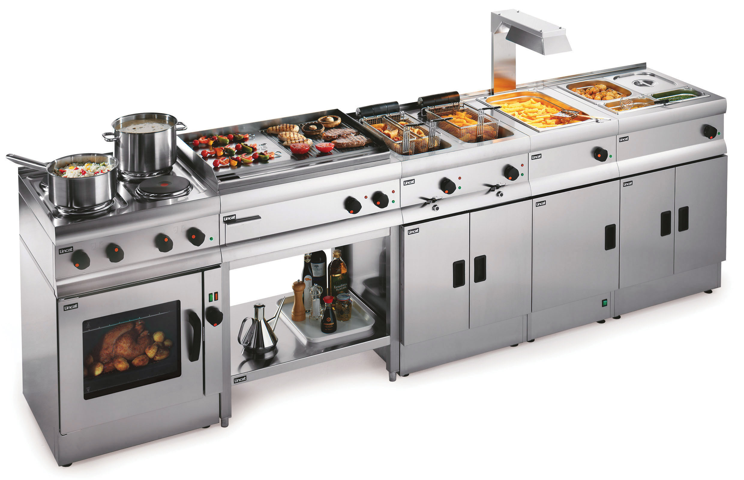 Lincat CS4/G - Silverlink Electric Counter-top Chip Scuttle with Overhead Gantry – W 450 mm – 1.0 kW