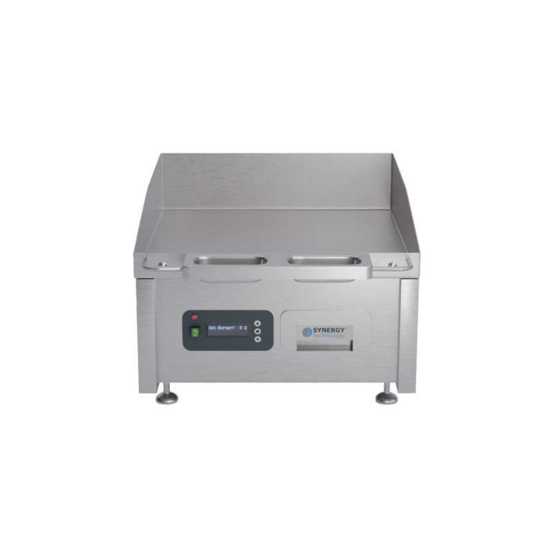Synergy GRID600E-S. 600mm wide electric griddle with smooth top and smart control technology. Comes with garnish grill