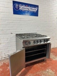 USED FALCON G3101 NAT GAS 6 BURNER RANGE WITH GAS OVEN