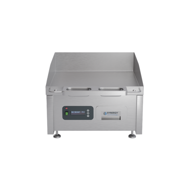 Synergy GRID600E-S. 600mm wide electric griddle with smooth top and smart control technology. Comes with garnish grill