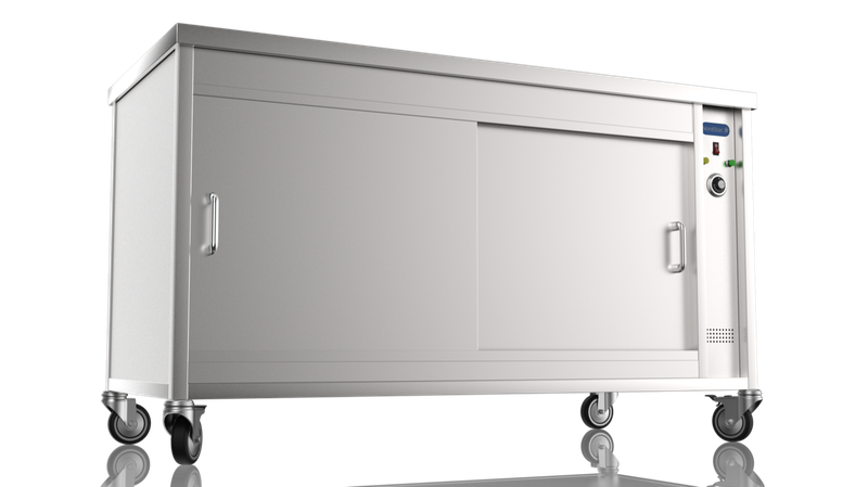 1500mm wide mobile hot cupboard on castors