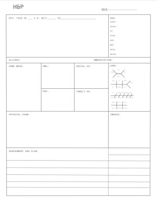 H&amp;P template