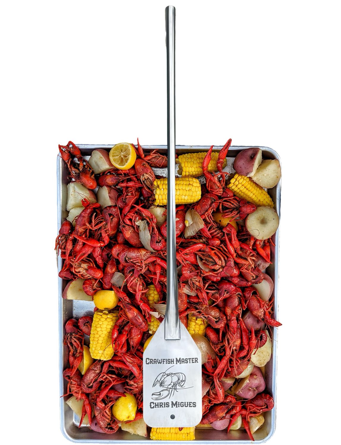 Stainless Steel Crawfish Paddle Laser Engraved