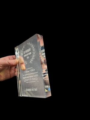 5x7 Rectangle Acrylic award with Silver Edge