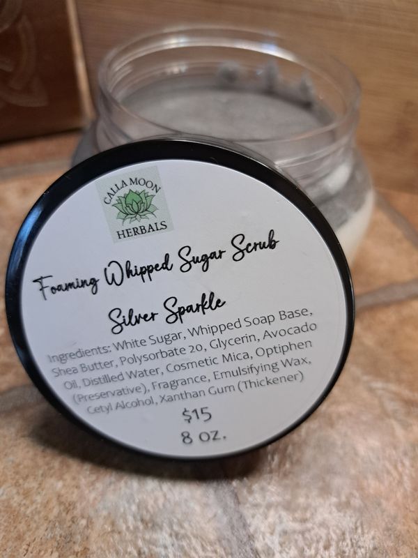 Foaming Whipped Sugar Scrub ~ Silver Sparkle