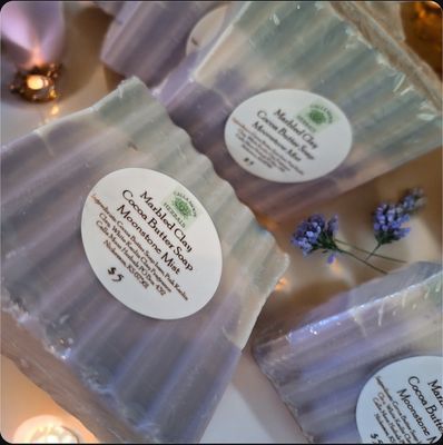 Marbled Clay Cocoa Butter Soap Bar ~ Moonstone Mist