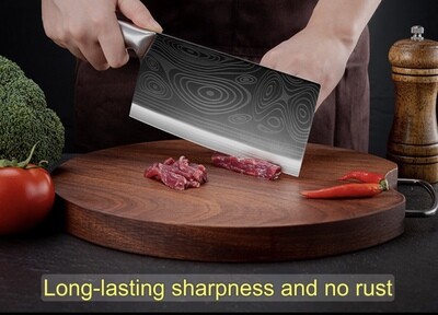 Patterned all steel slicing knife