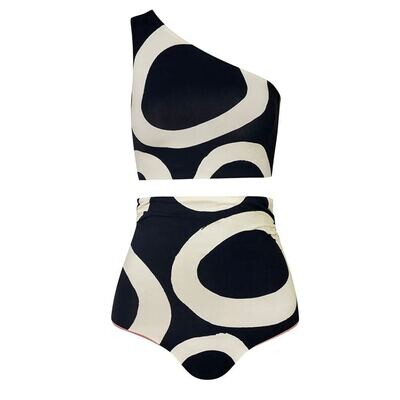 Cash Carter Brand 2024 Printed Sexy Shoulder Cover Slim Split Women&#39;s Three-Piece Swimsuit Swimsuit
