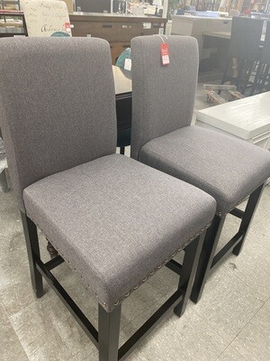 Pair of gray chairs counter height