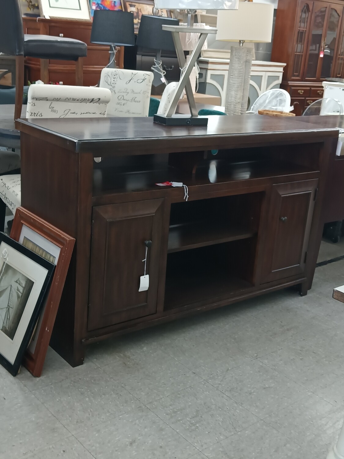 60 wide TV stand in brown