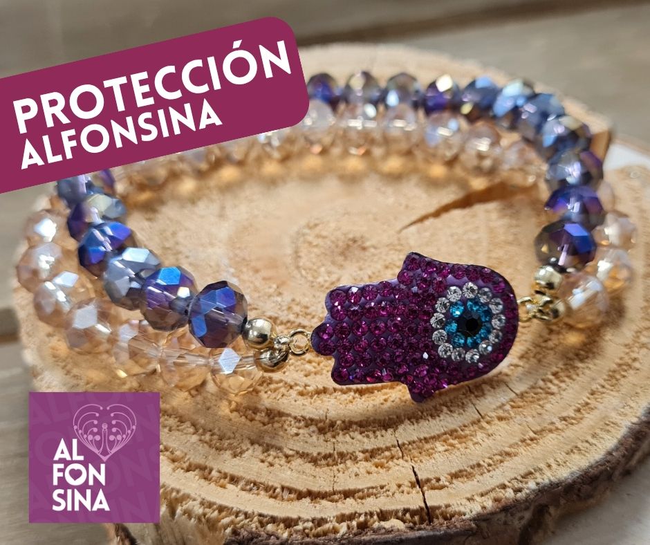 Duo de cristales con dije de protección