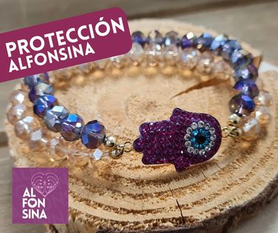 Duo de cristales con dije de protección