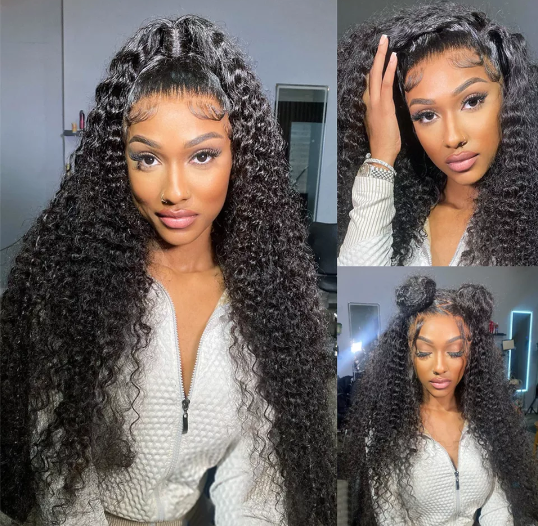 360 Glueless Full Lace Wig Curly Human Hair Wigs 36 Inch  13x6 HD Lace Frontal Wigs for Women  Water Wave Transparant PrePlucked 