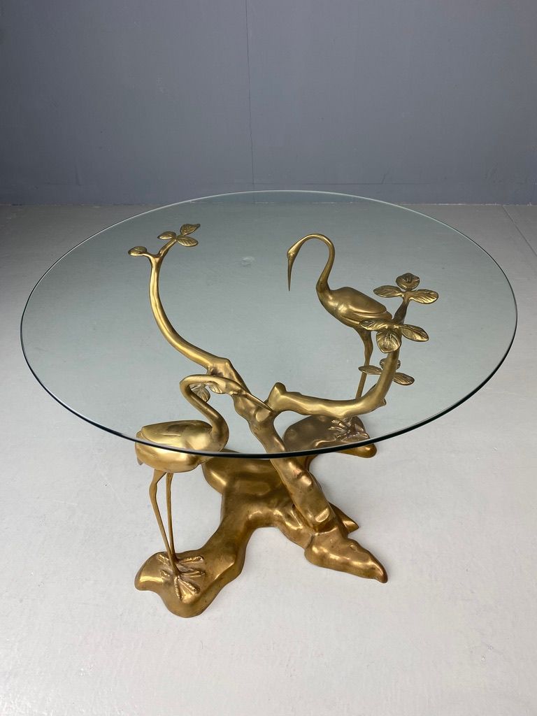 Willy Daro messing Bonsai kraanvogel bijzettafel