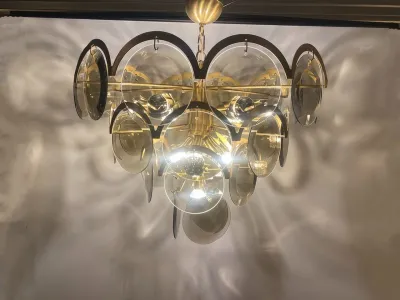 Vintage Vistosi Chandelier - 30 Faceted Discs