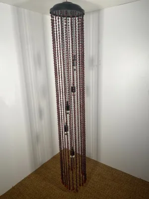 Temde Leuchten Pendant Lamp of warm brown wooden beads