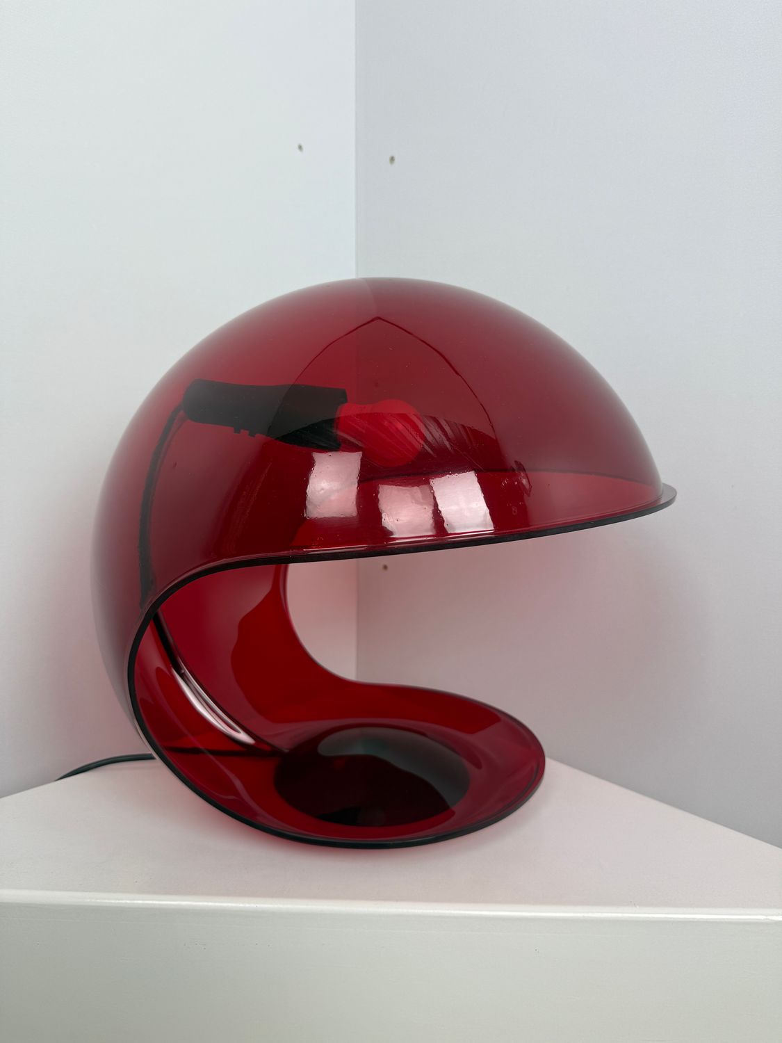 Elio Martinelli -Foglia- red transparent- Martinelli Luce- Italy