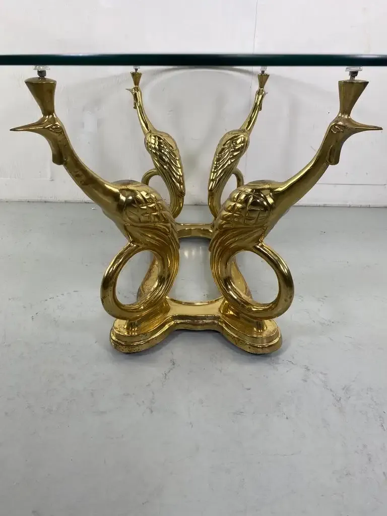 Elegant brass coffee table in the style of Maison Charles - France