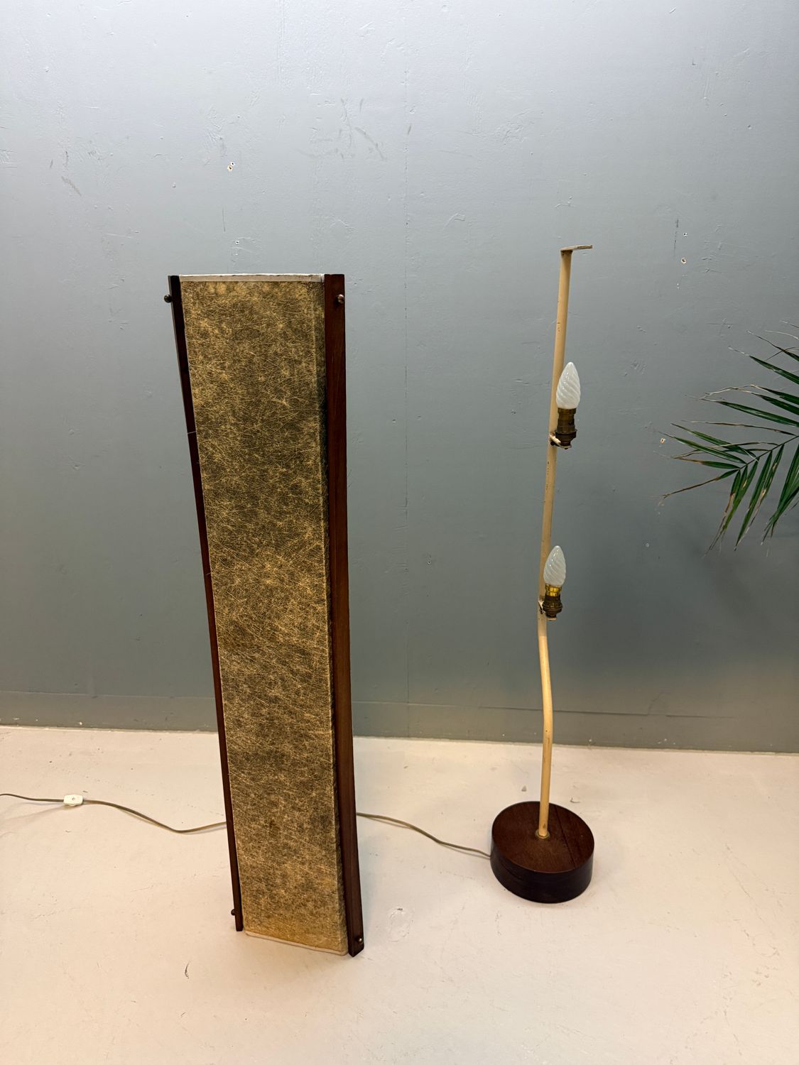 Danish Mid-Century fiberglass and teak floor lamp - 1960