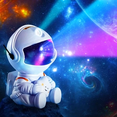 Sitting Astronaut Galaxy Projector