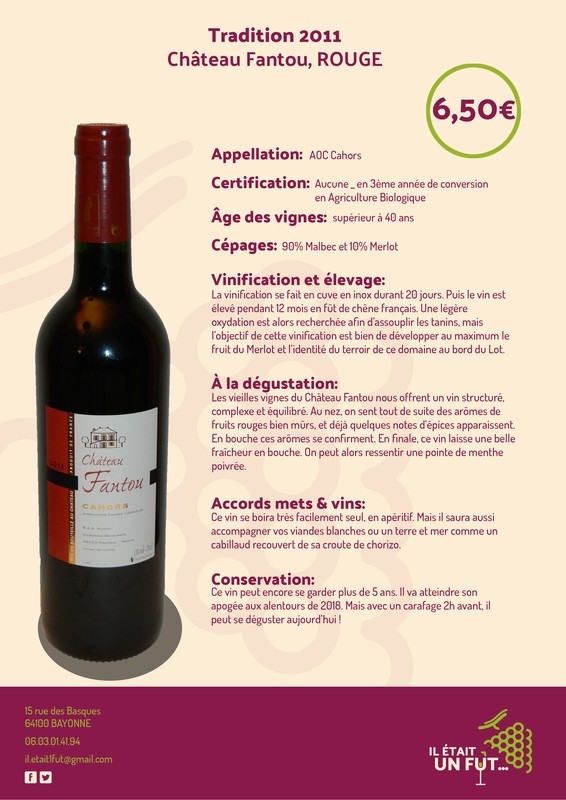 L&#39;Enclos des Graves du Château Fantou, AOC Cahors