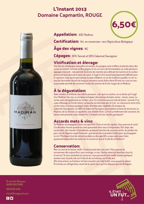 L&#39;Instant du Domaine Capmartin, AOC Madiran
