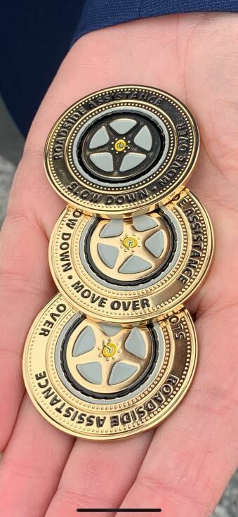Slow Down Move Over Challenge Coin! Slow Down Move Over Challenge Coin!