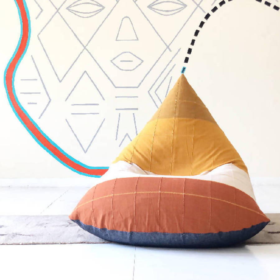 Mustard Sandwich/Charcoal Beanbag Cover