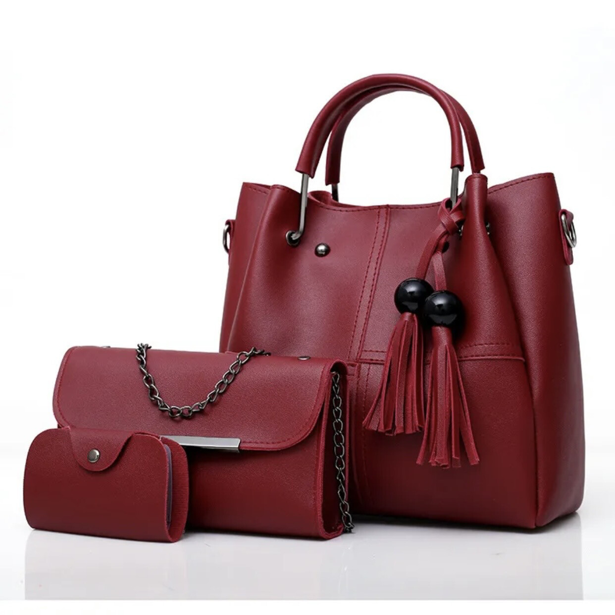 Tassel Shoulder Bag 3 Piece set