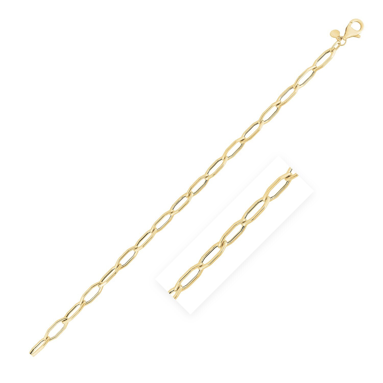 14k Yellow Gold High Polish Hexagon Link Chain (5.0mm) 18 inches