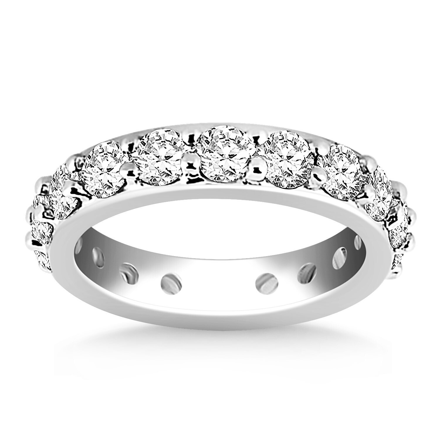 Prong set Round Diamond Eternity Ring in 14k White Gold