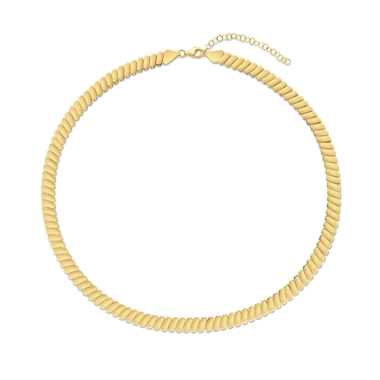 14k Yellow Gold Rib Link Necklace