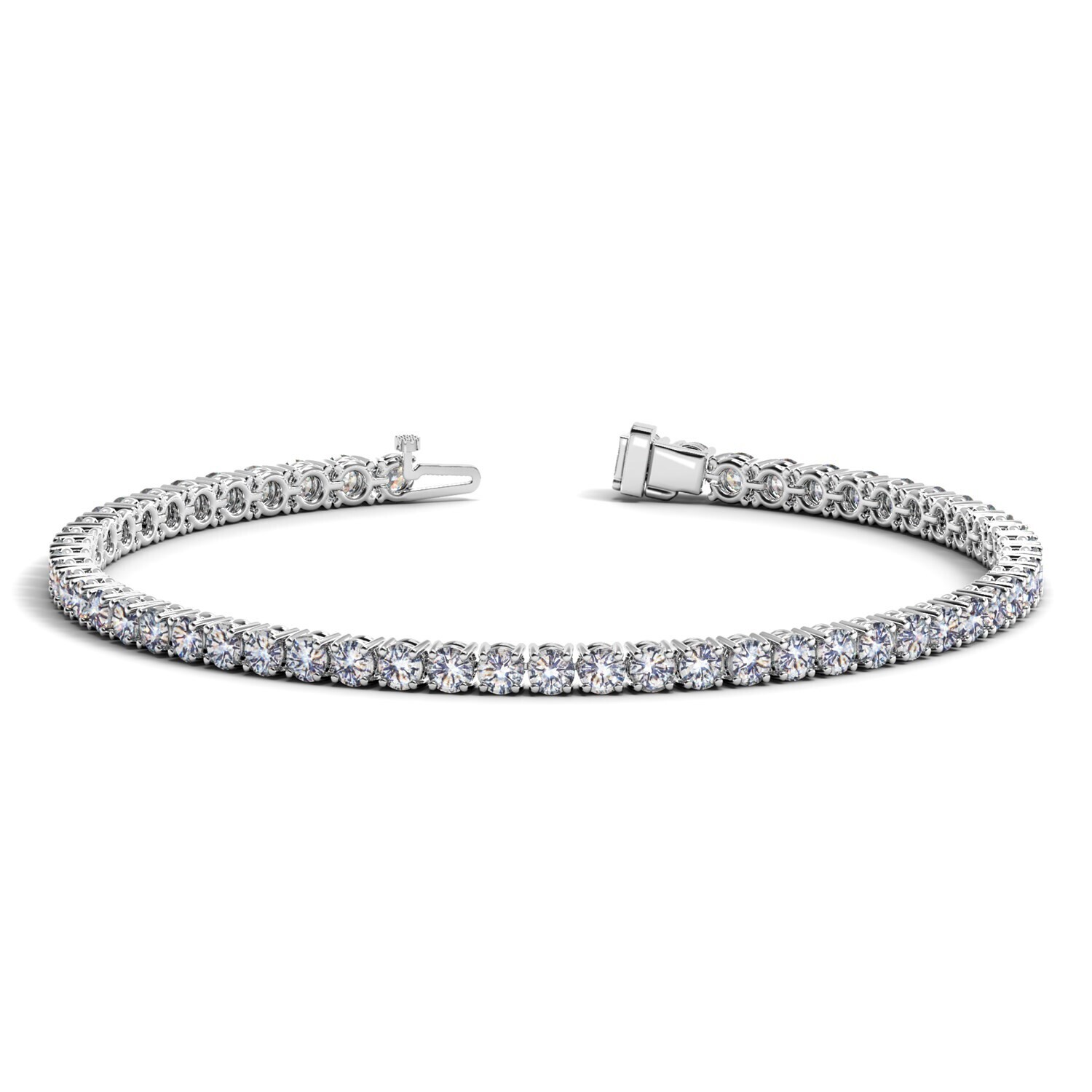 Round Diamond Tennis Bracelet in 14k White Gold (5 cttw)