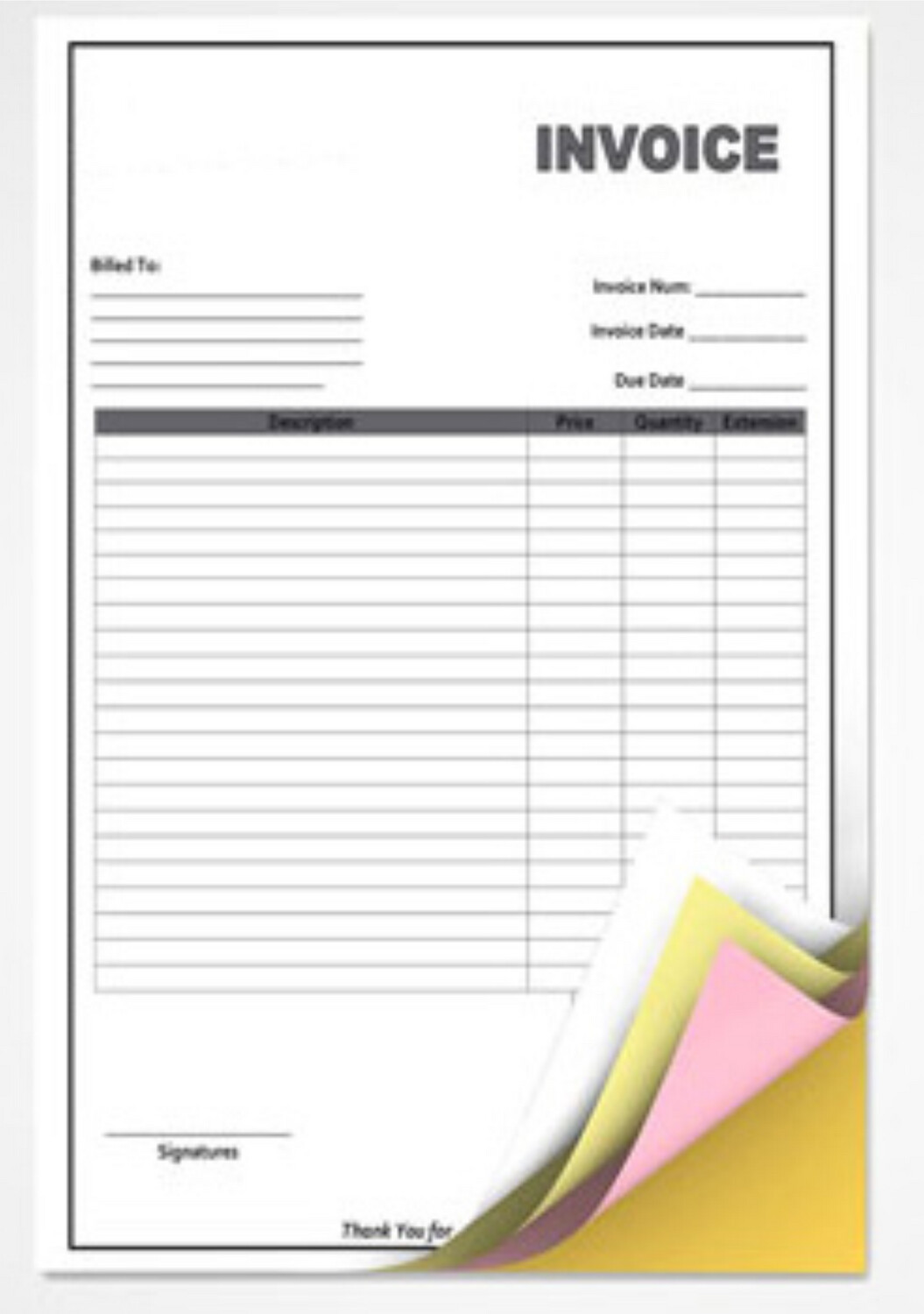 Formulario Tamaño Carta (8.5&quot;x11&quot;) Original y 3 Copias