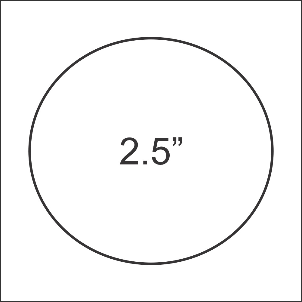 Etiquetas 2.5"de diametro para uso interior