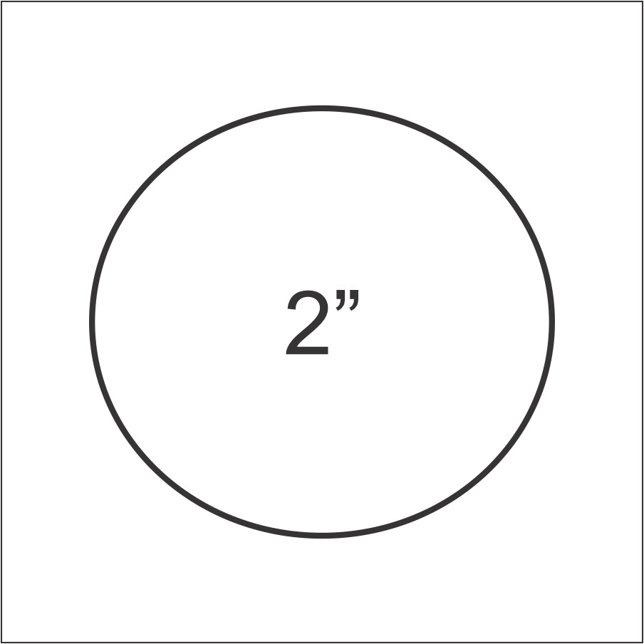 Etiquetas 2" de diametro para uso interior
