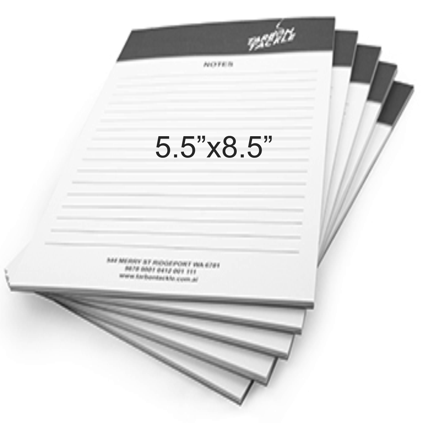 Libreta de 50 hojas 5.5&quot; x 8.5&quot; Blanco y Negro