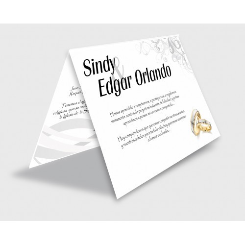 Invitaciones 5&quot;x7&quot; o 4&quot;x6&quot; Dobladas en Cartulina Index