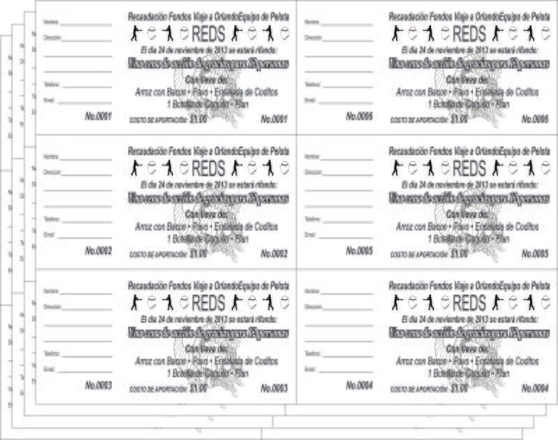 Boleto de Rifa 2.75&quot;x5.5&quot;