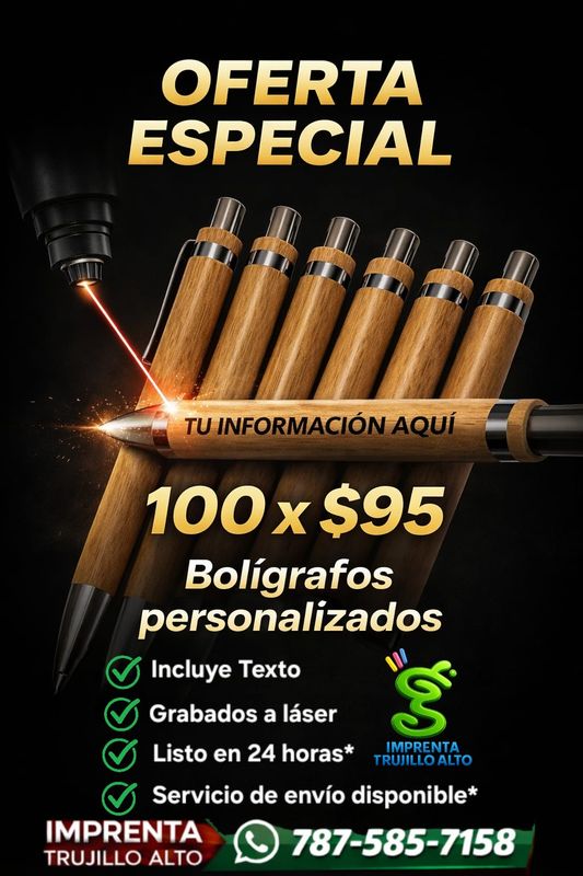 100 bolígrafos en madera
