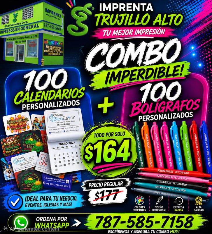 Combo 100 boligrafos mas 100 calendarios