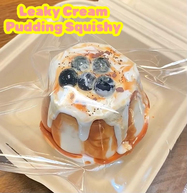 Leaky Cream Pearls Pudding Taba Squishy