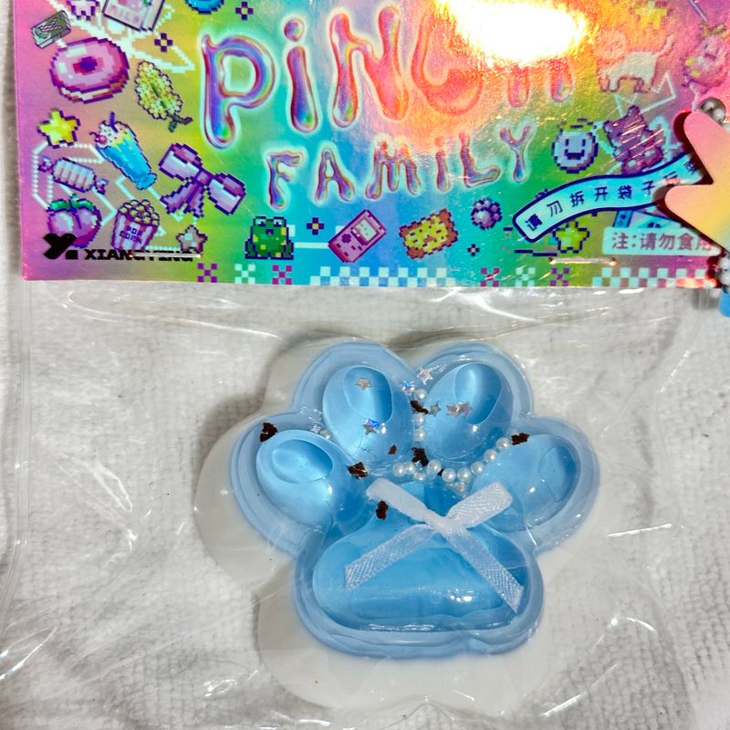 Ocean Blue Pink Paw Squishy