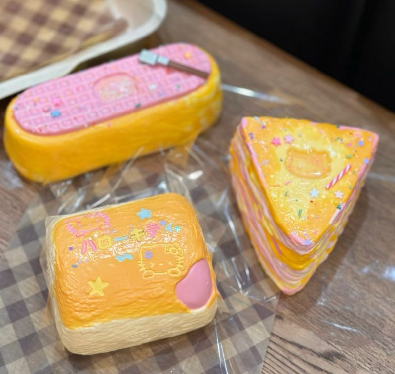 Amusement Park HelloKitty Series Taba Squishy Lasagna Bread Waffle