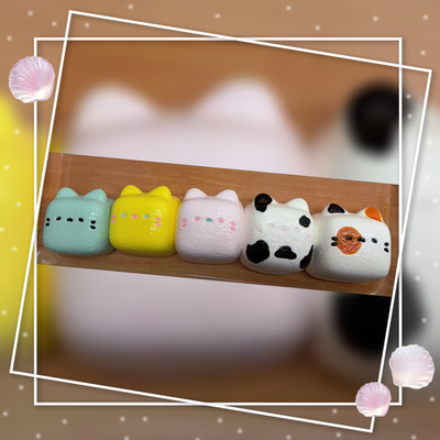 Colorful Cat Marshmallow Taba Squishy