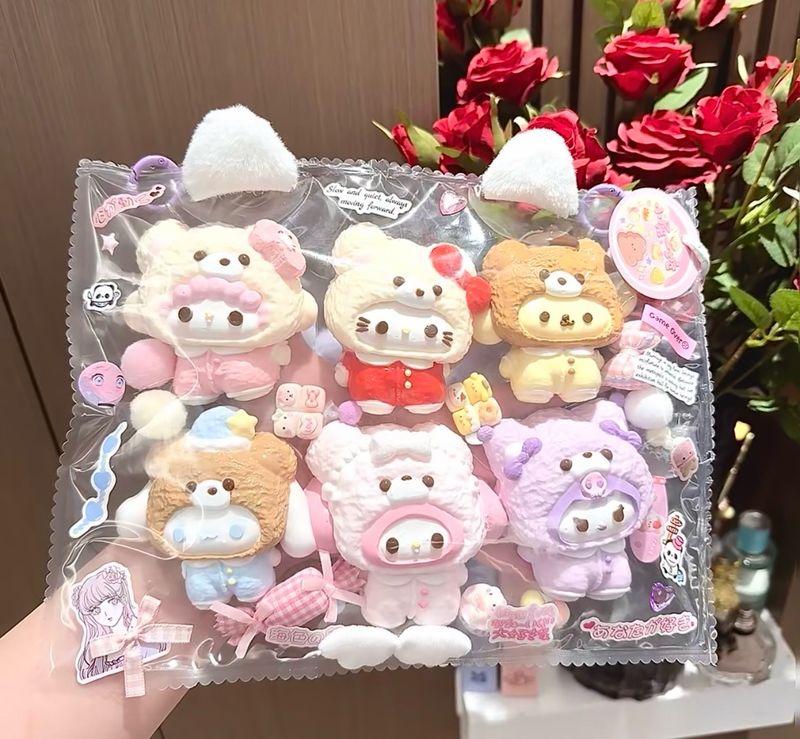 Sanrio Pajamas Party Stressrelief Toy Handmade gift Taba Squishy Cute Anime Kuromi Cinnamoroll HelloKitty My Melody
