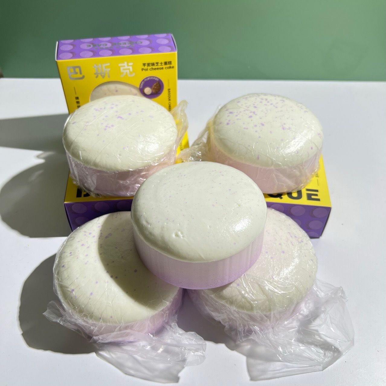 Cream Crepes Cake Slow Rising Squishy One Side Sticky basque cheese cake Foam Stressrelief Toy Gift